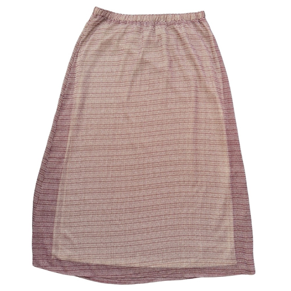 Gap Burgundy Textured Maxi Skirt | Elastic Waist | Lined | Size M